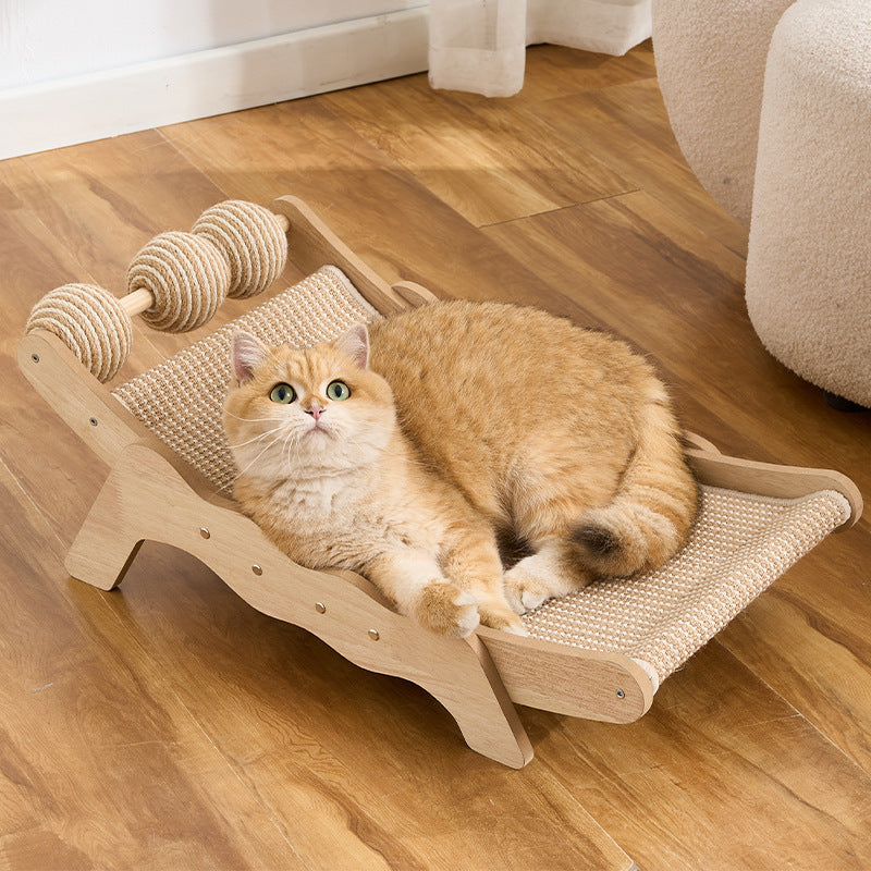 Solid Wood Sisal Cat Scratching Pad