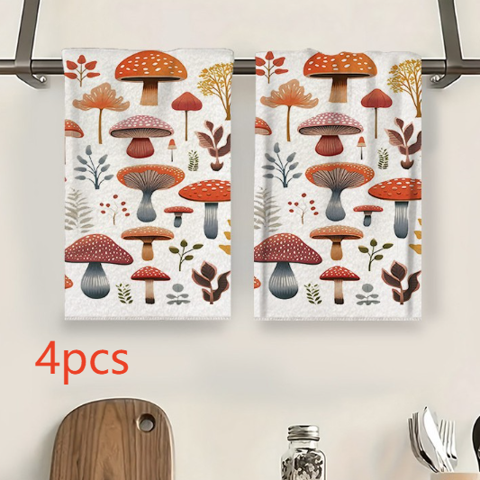 Colorful Mushroom Microfiber Kitchen Towel