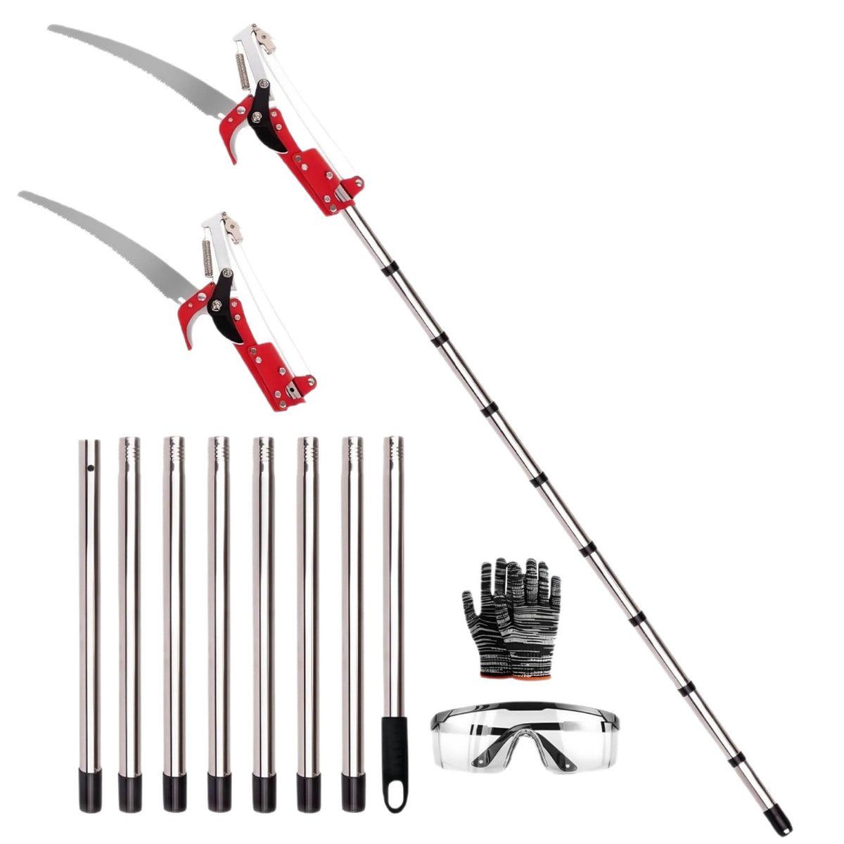 Adjustable Length Garden Pruning Shears with Saw