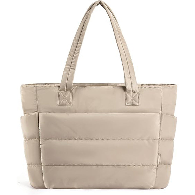 Women's Large Capacity Polyester Shoulder Tote Bag Laptop Travel Handbag