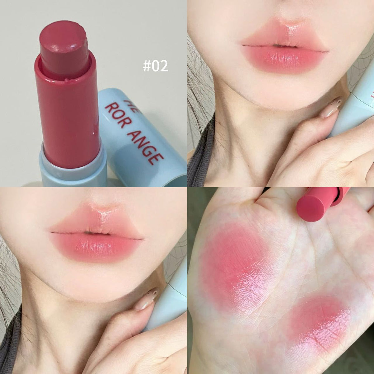 Clear and transparent water-sensitive stick high-gloss bright and tender blush lipstick