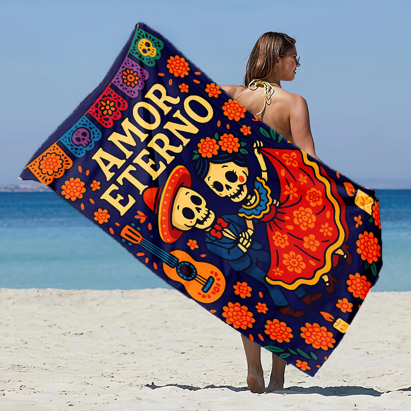 Mexican Day of the Dead Beach Towel