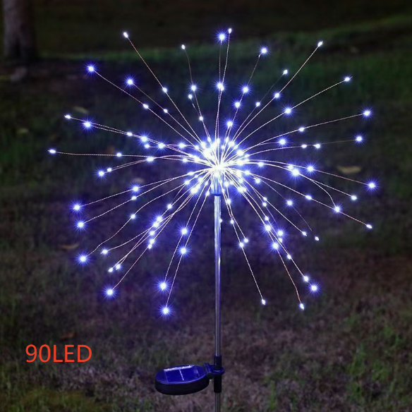 Solar Powered Firework LED String Light Outdoor Waterproof Garden Decoration