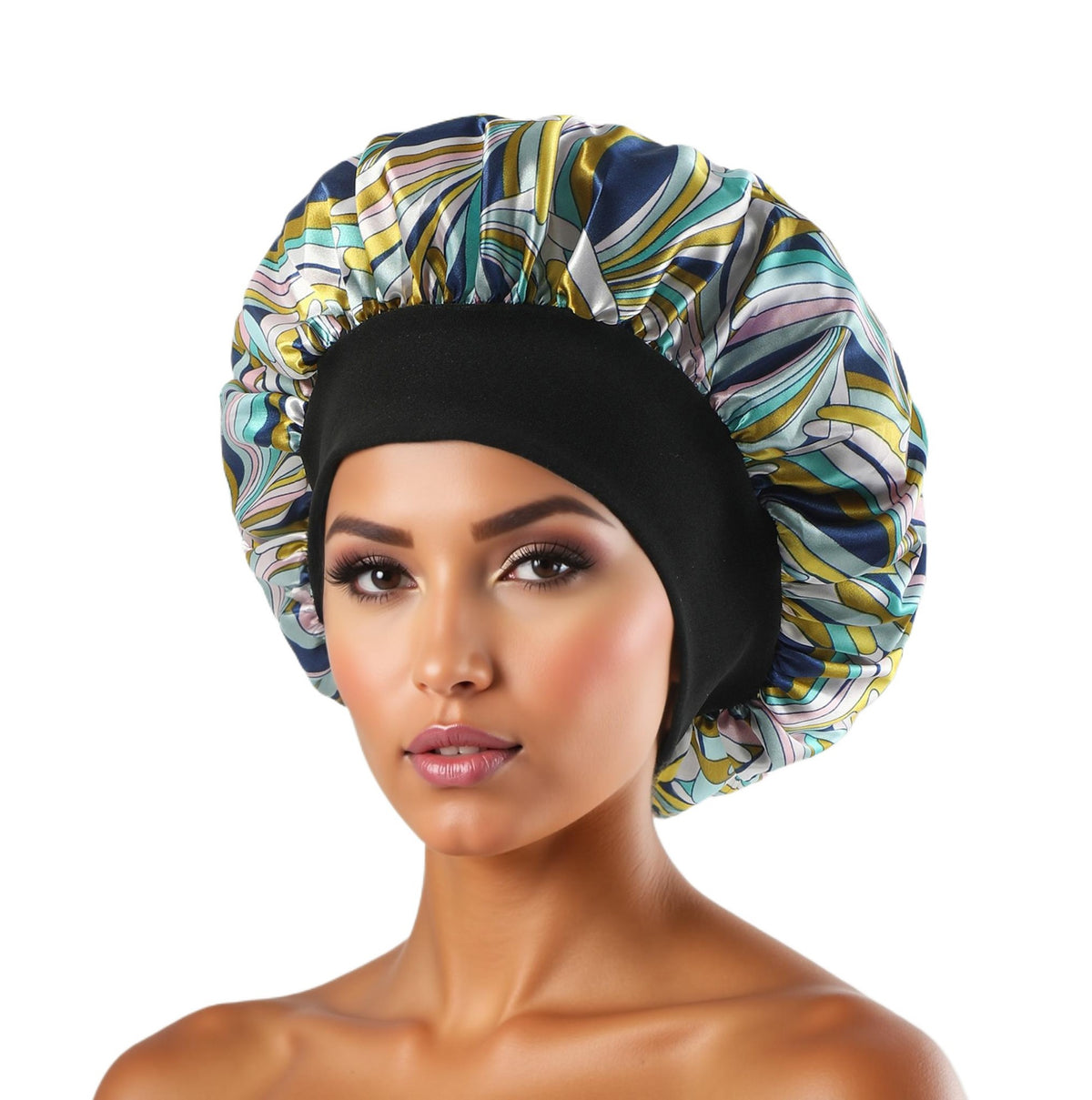 Satin Wide Brim Shower and Sleep Cap