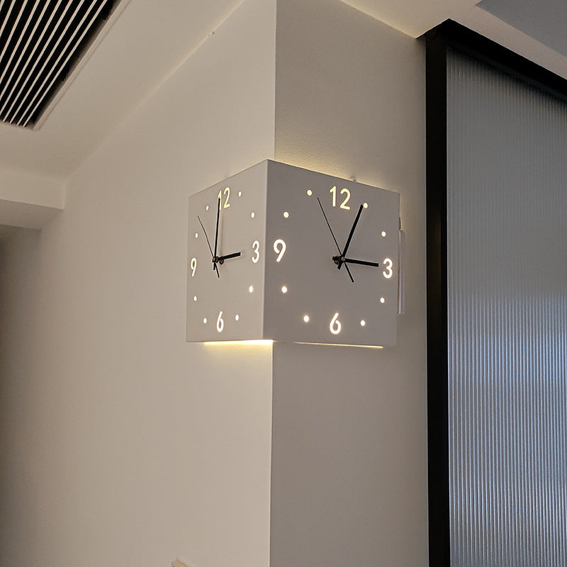 Modern Minimalist Double-Sided Silent Metal Wall Clock