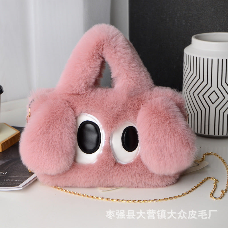 Big-eyed puppy plush bag for women