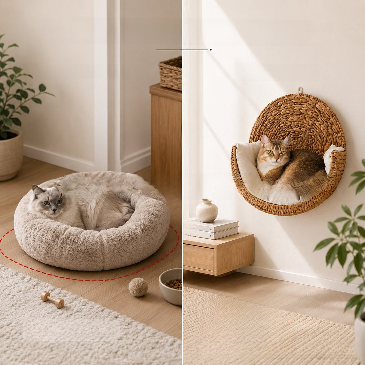Handwoven Hanging Cat Bed Cozy Suspended Nest
