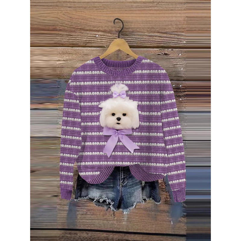 Women's 3D Printed Long Sleeve Sweatshirt Halloween Squirrel Novelty Top