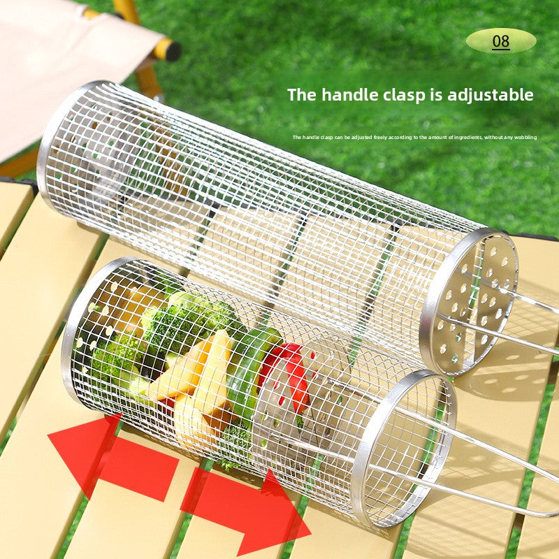 Stainless Steel Outdoor Portable Barbecue Cage Camping Picnic Grill