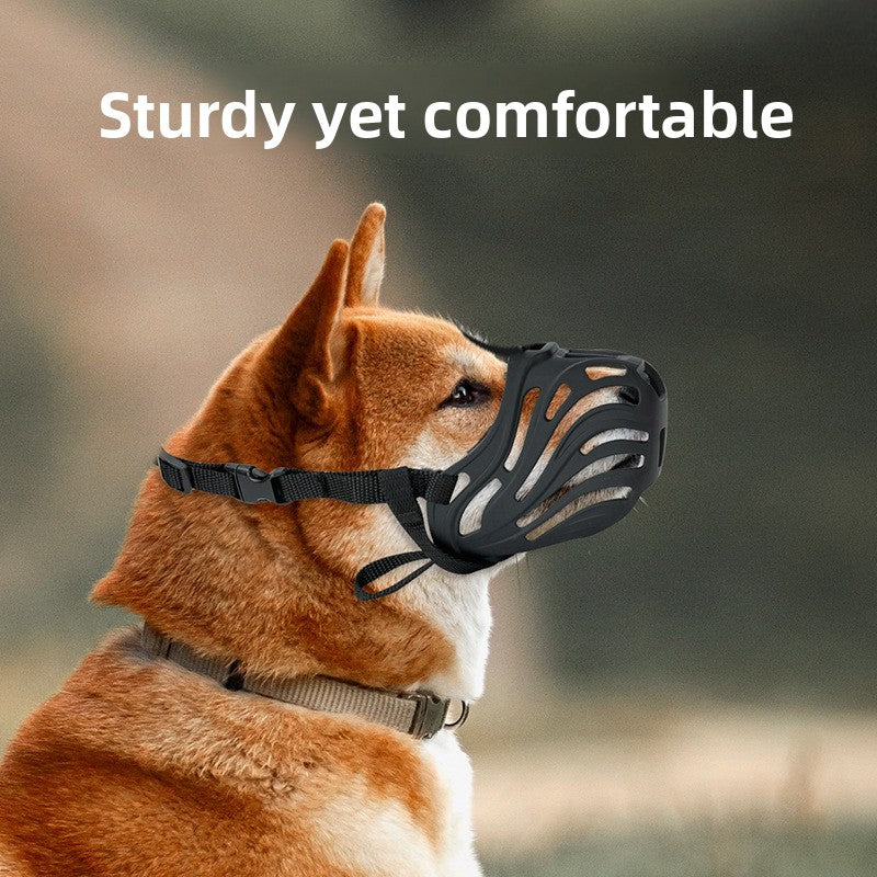 Soft Silicone Dog Muzzle Breathable Anti-Bite Pet Muzzle