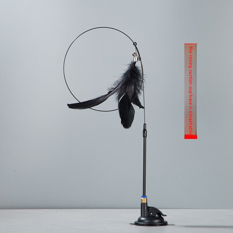 Interactive Cat Teaser Stick with Feather Head