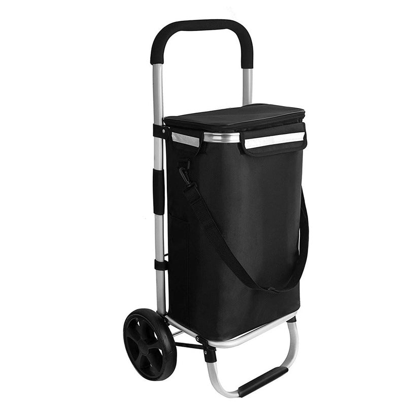 Folding Shopping Cart with Wheels and Storage Bag
