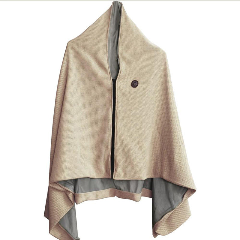 USB Rechargeable Graphene Heated Shawl Cape with Multi-Level Temperature Control and Washable Plush Material