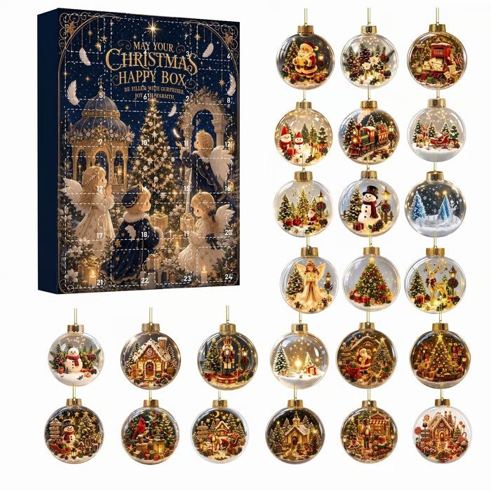 Christmas Advent Calendar Acrylic Blind Box Decoration Collectible Toy