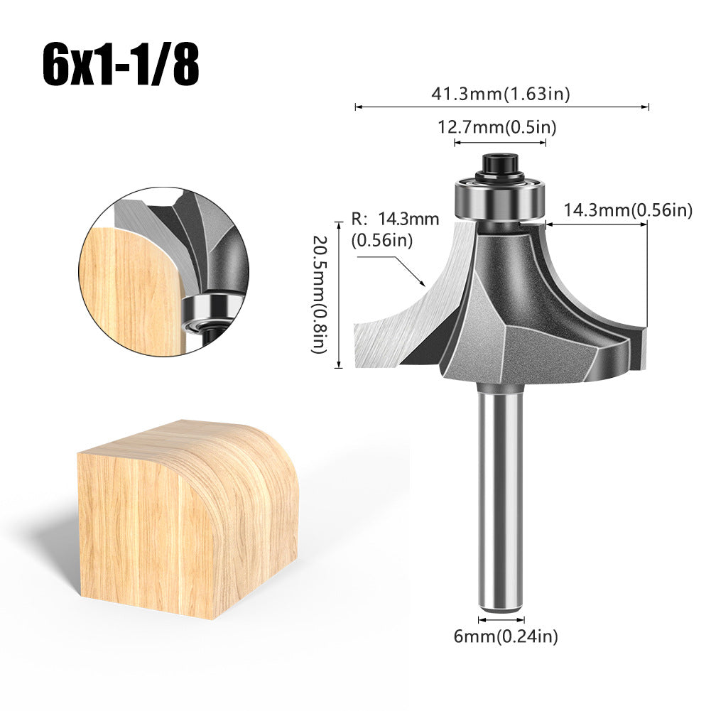 Tungsten Steel Round Angle Woodworking Milling Cutter