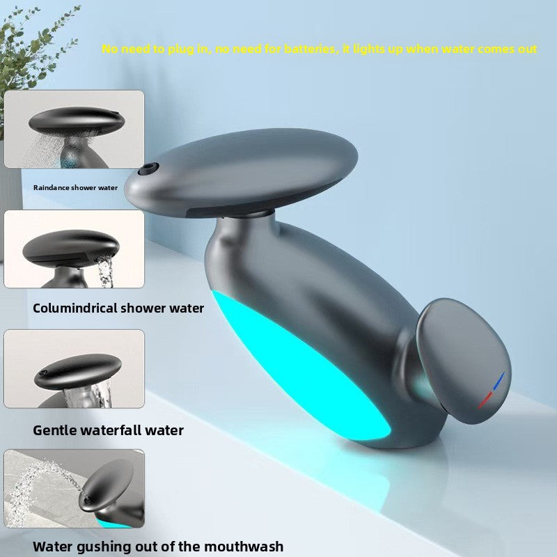 Penguin Pull-Out Faucet with Ambient Light for Bathroom Sink