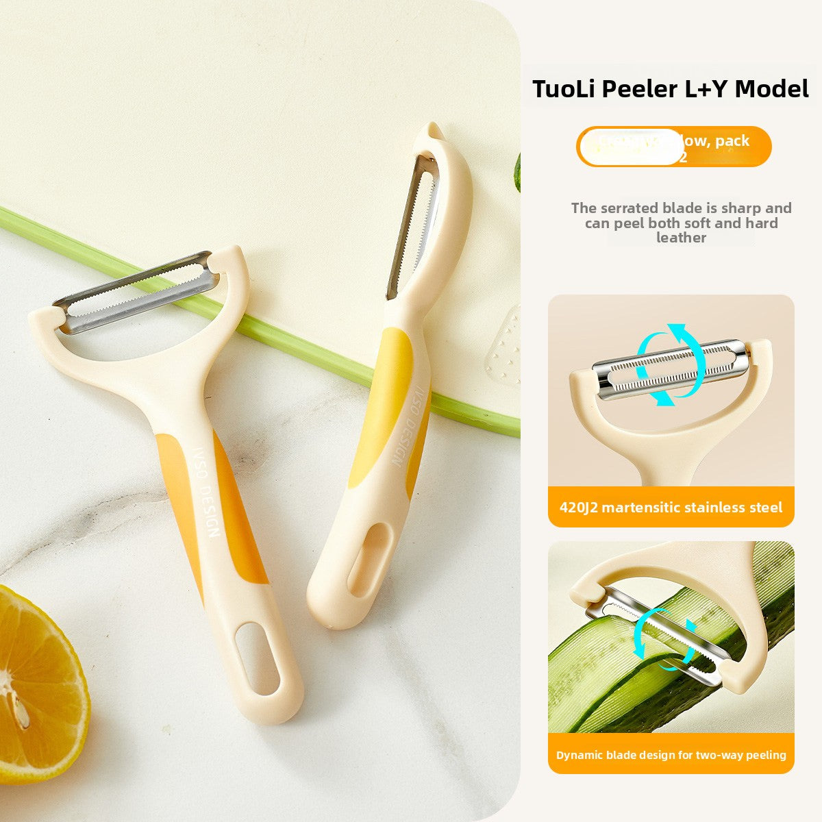 Ivso Kitchen Peeler and Grater Set