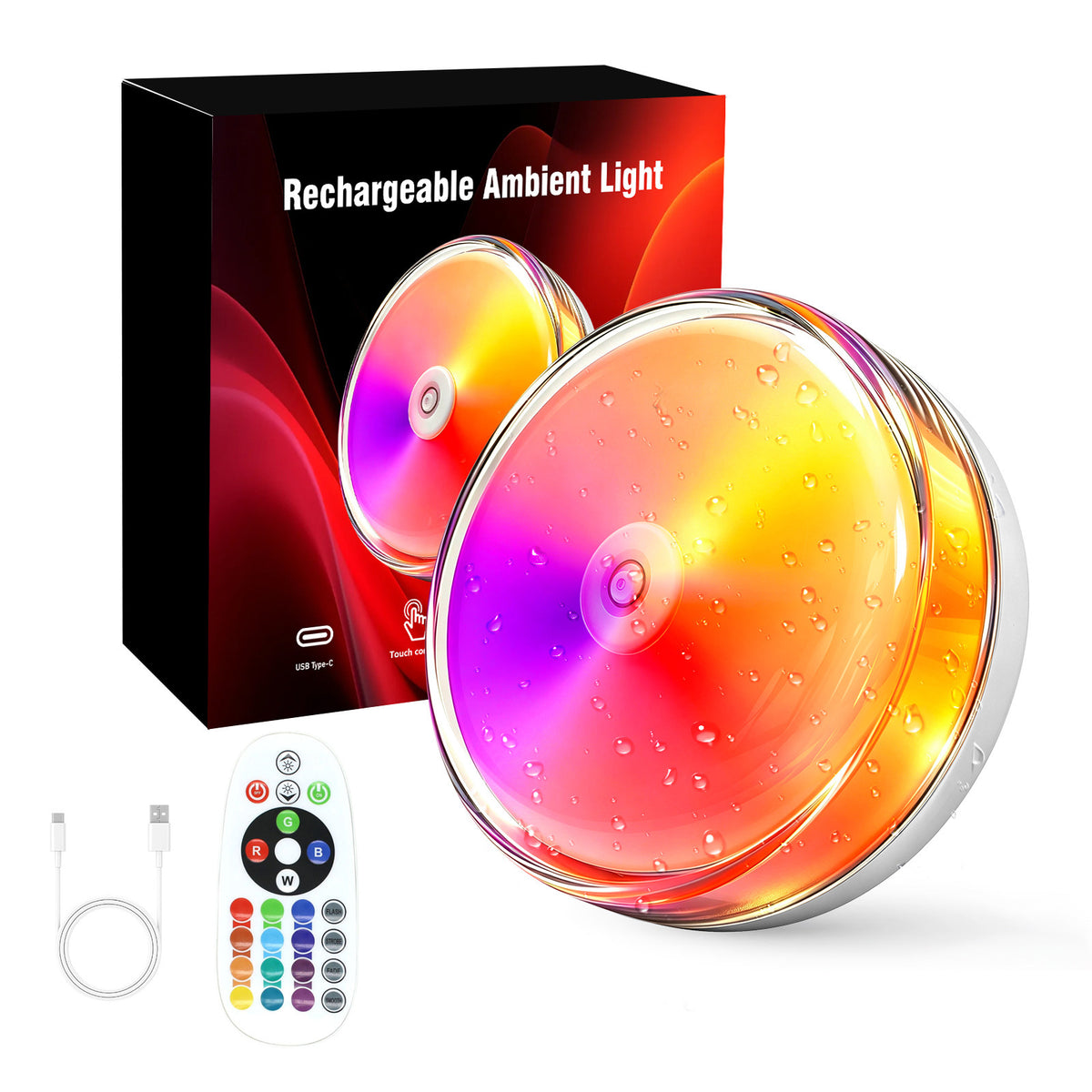 USB Rechargeable Magnetic RGB Bathroom Ambient Light