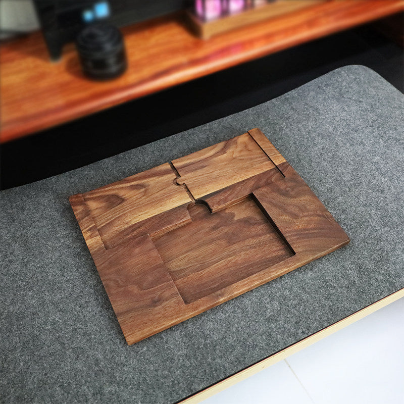 Walnut Wood Keyboard and Touchpad Stand with Wrist Rest
