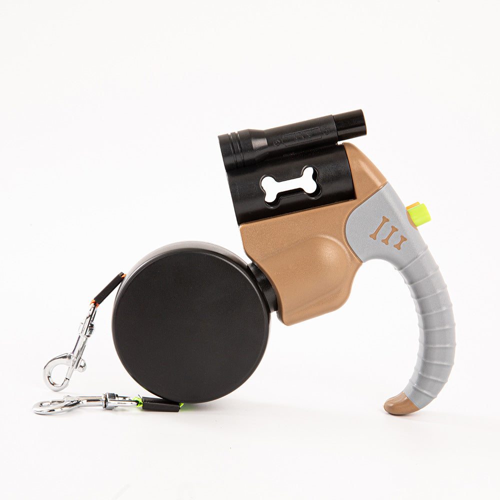 Automatic Retractable Dual Dog Leash with Light