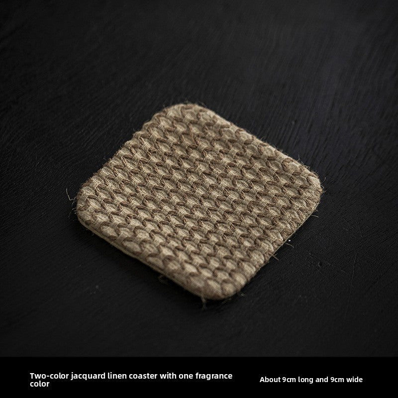 Handmade Plant-Dyed Reversible Linen Tea Coasters