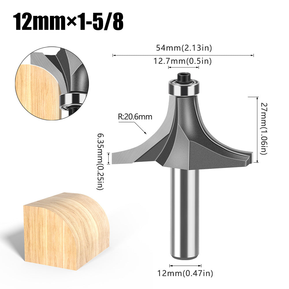Tungsten Steel Round Angle Woodworking Milling Cutter
