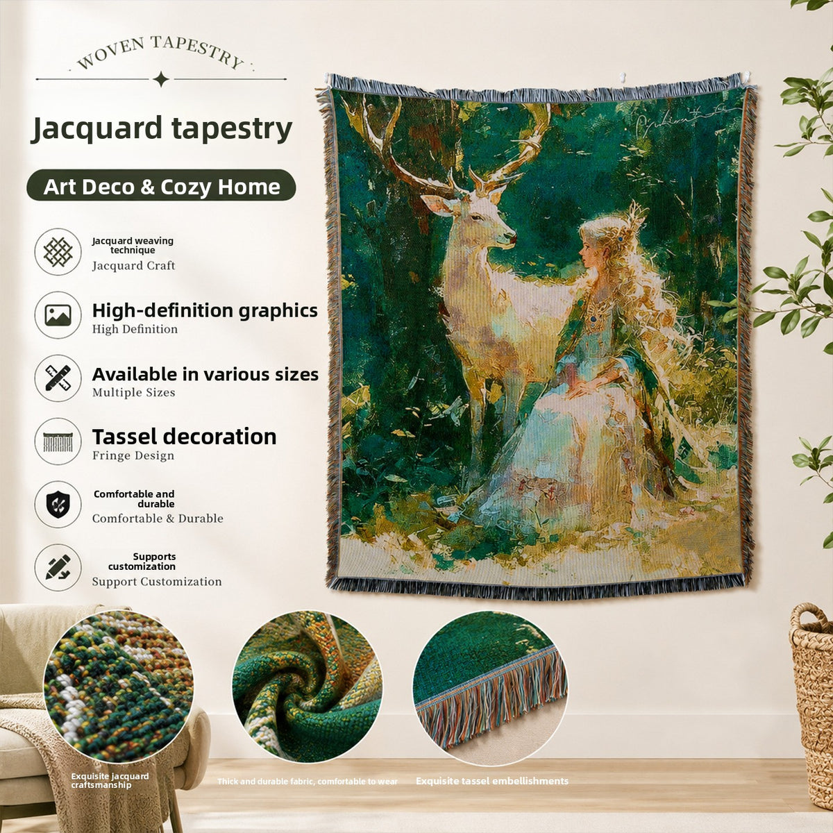 Custom Jacquard Tapestry Blanket