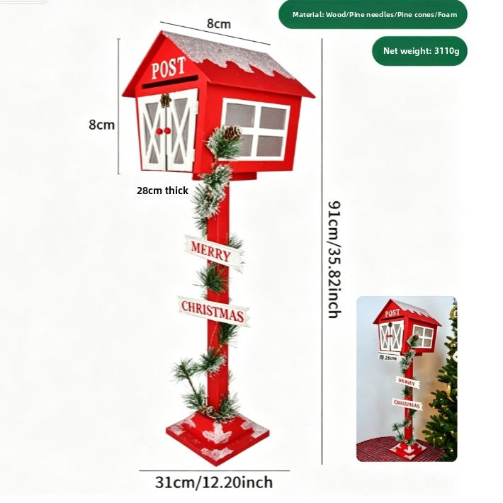 Wooden Christmas Mailbox Decoration