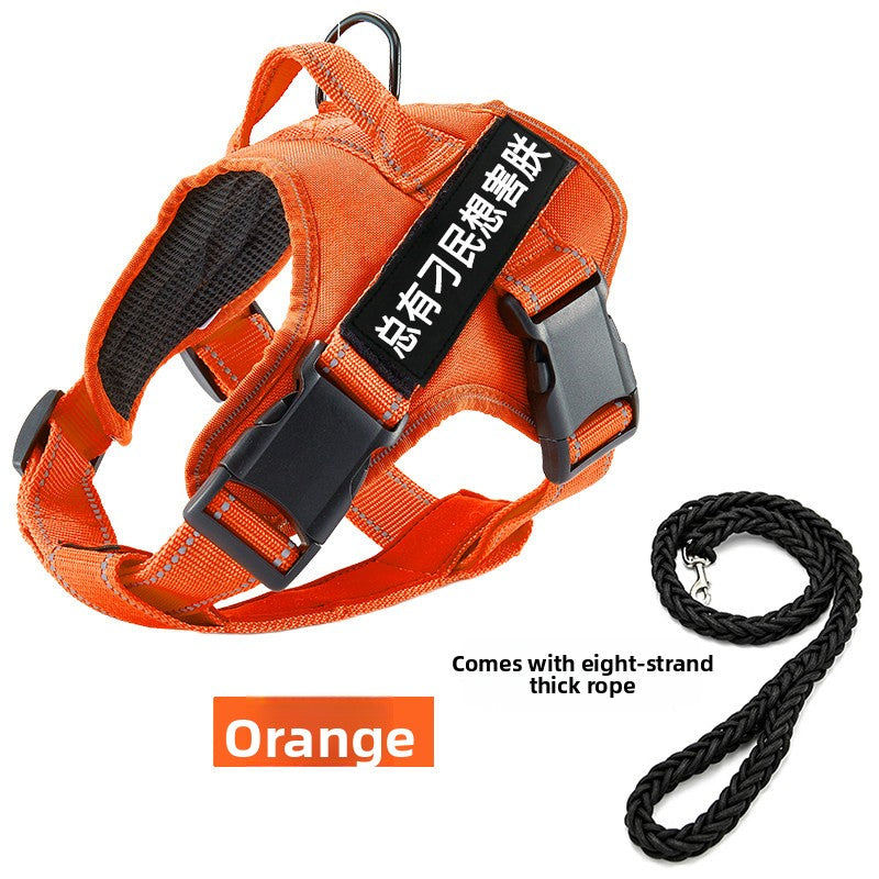 Dog walking vest-style chest harness