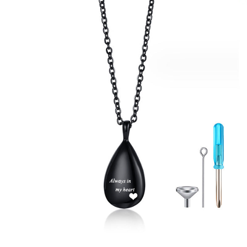 Urn Pendant for Ashes Stainless Steel Openable Perfume Bottle Necklace