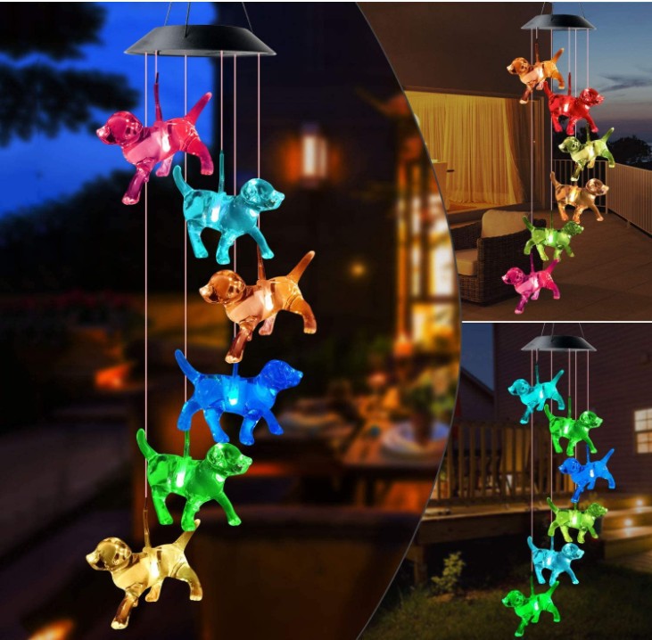 Solar butterfly wind chime lamp