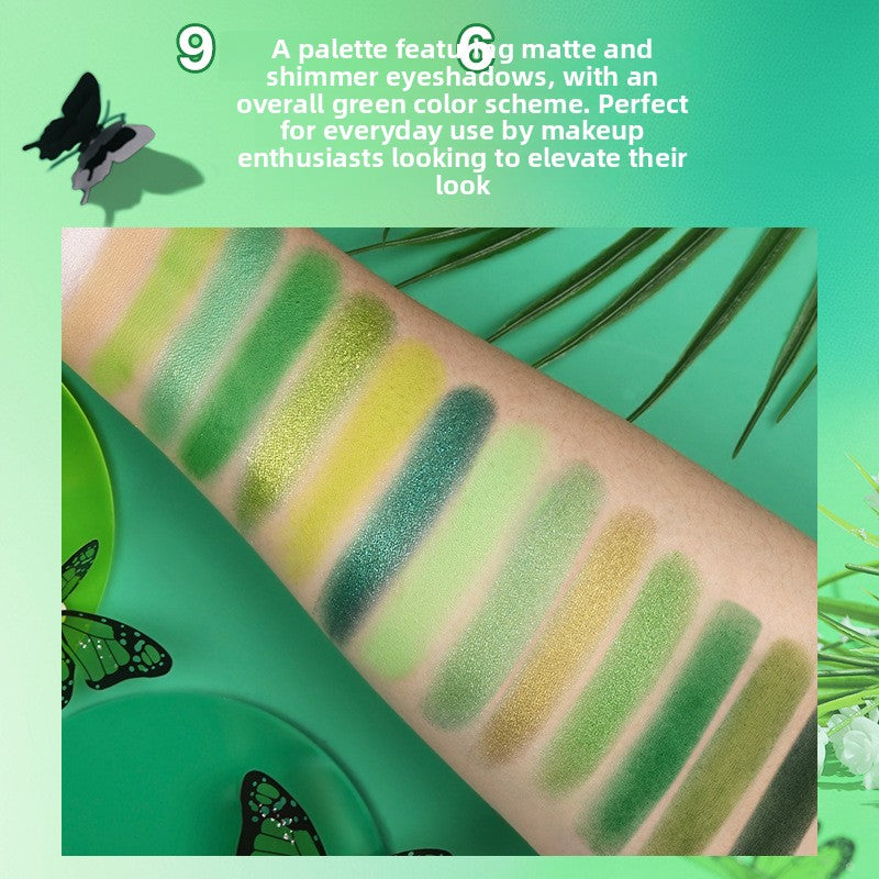 15-Color Green Eyeshadow Palette Matte Pearlescent Makeup Set