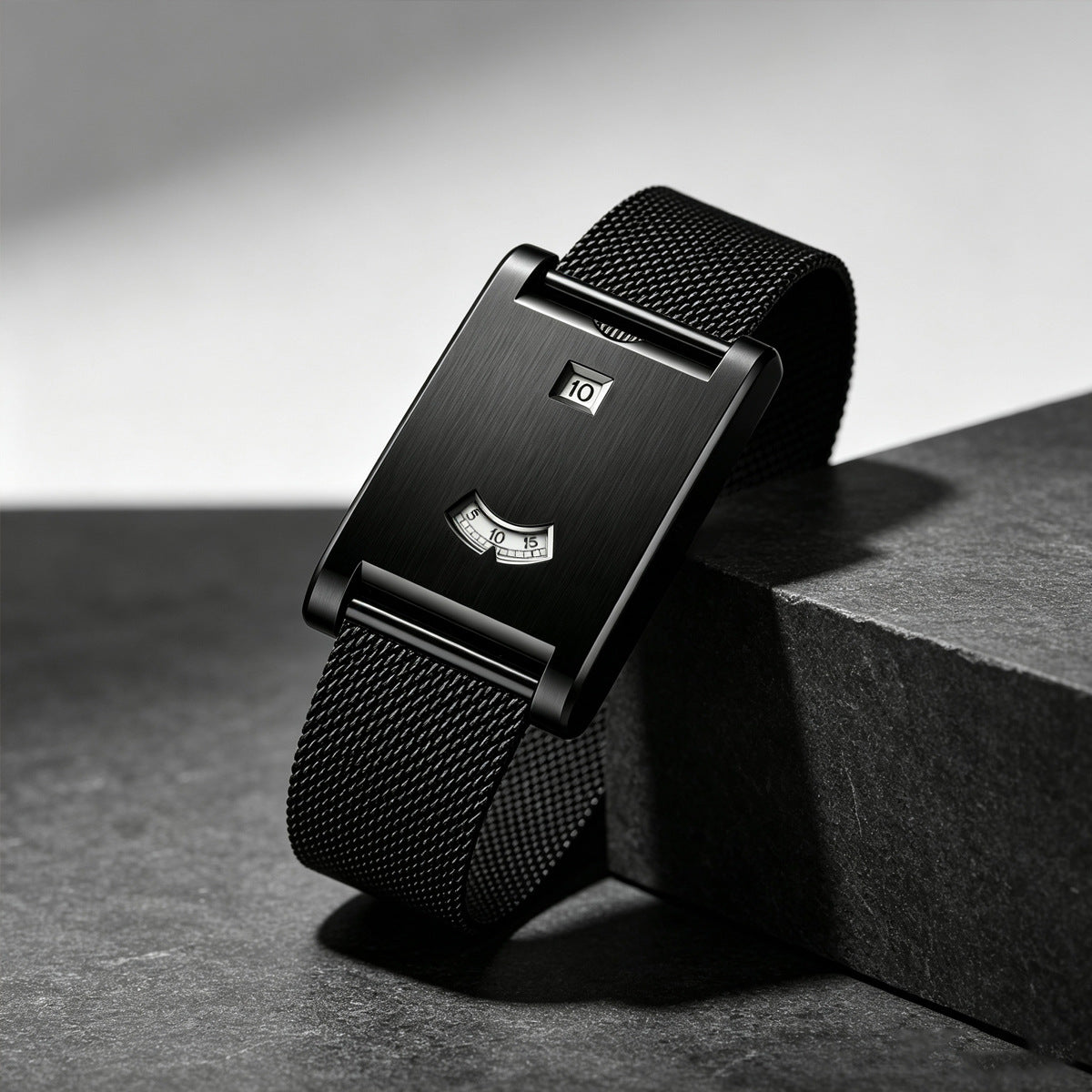 Square Digital Leather Strap Watch