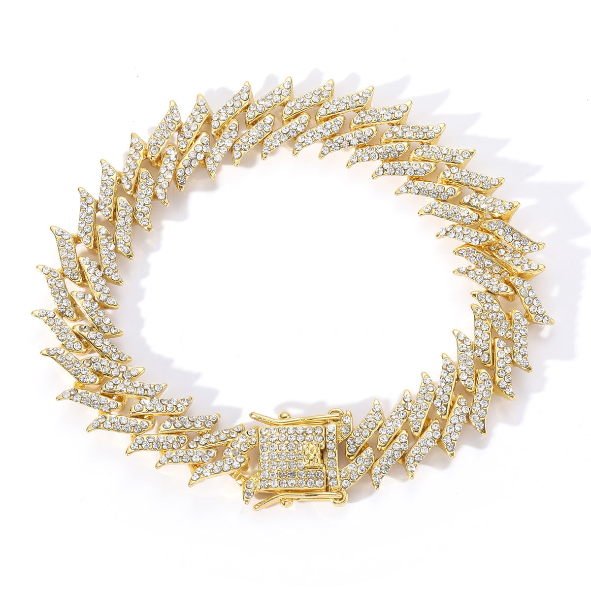 Double-row drill spiked thorns Cuban chain