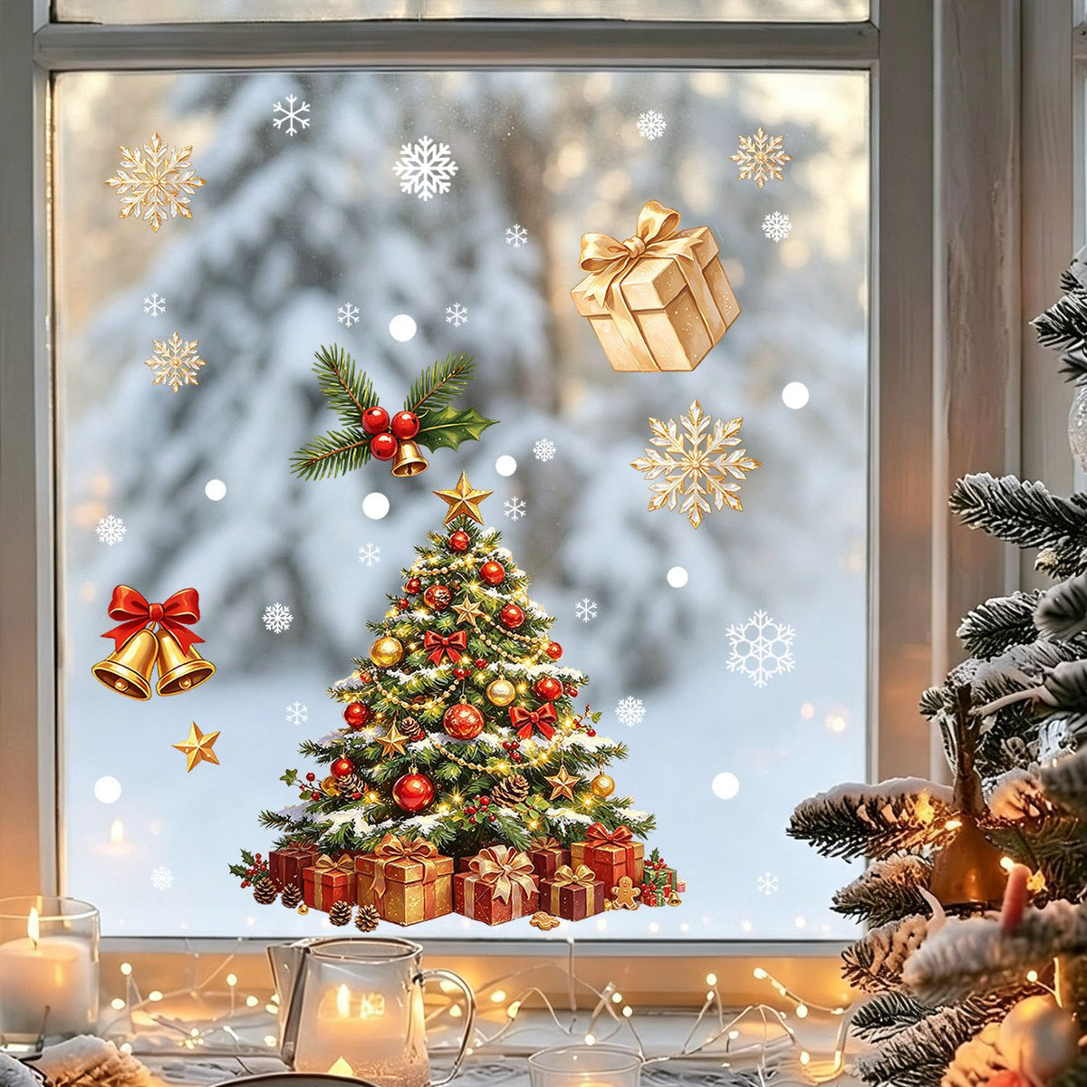 Christmas electrostatic window stickers
