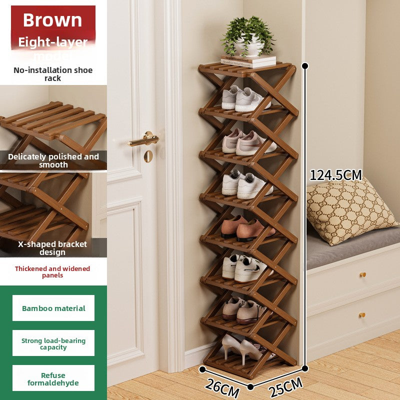 Foldable Bamboo Shoe Rack