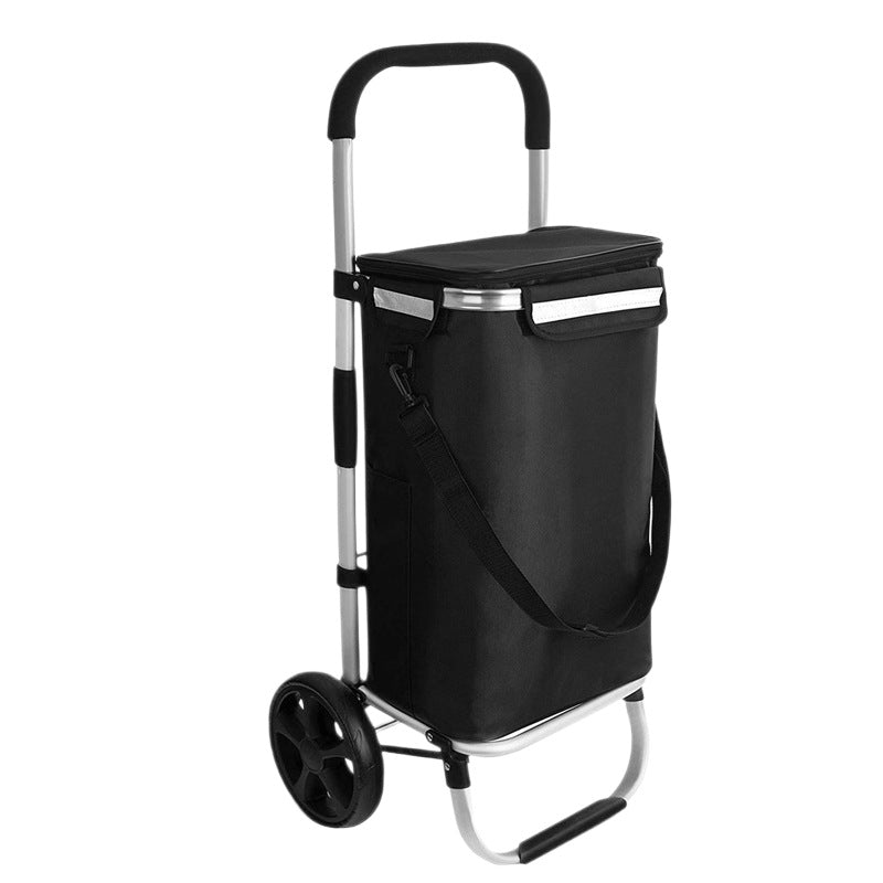 Folding Shopping Cart with Wheels and Storage Bag