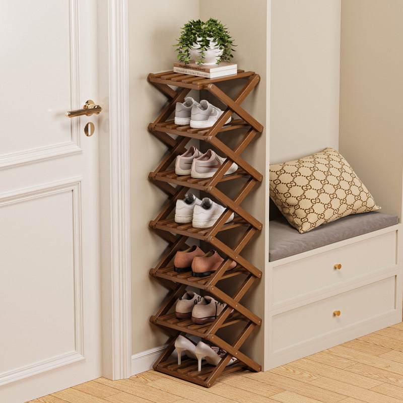 Foldable Bamboo Shoe Rack