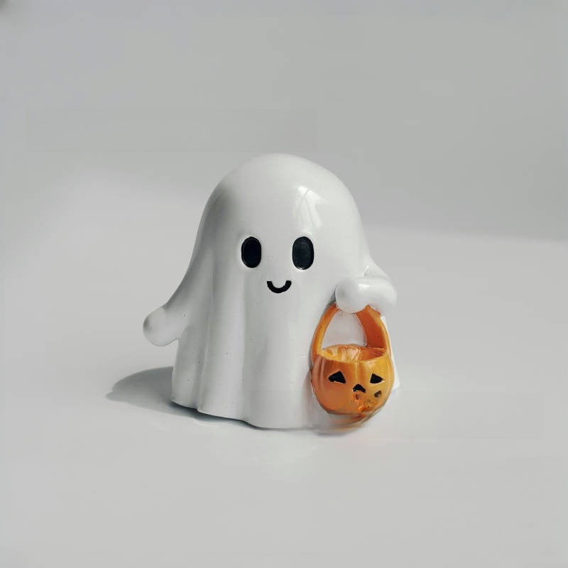 Halloween Cute White Ghost Resin Ornament Party Decoration