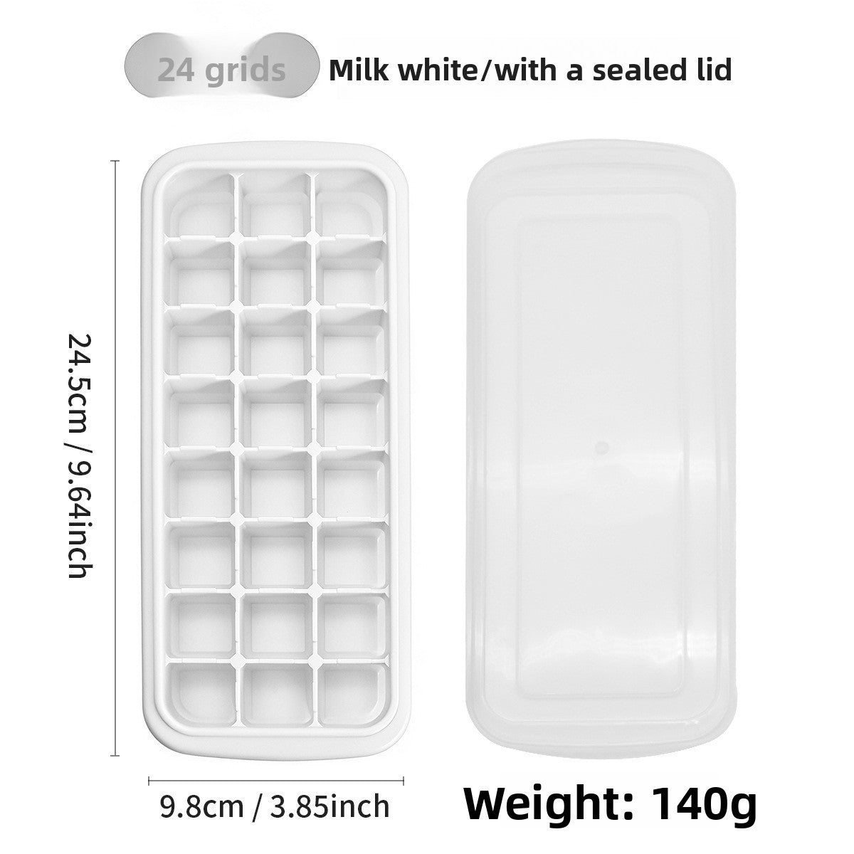 Food Grade Silicone Ice Cube Mold with Lid, Flexible Quick-Freeze Ice Tray, Easy-Release Design