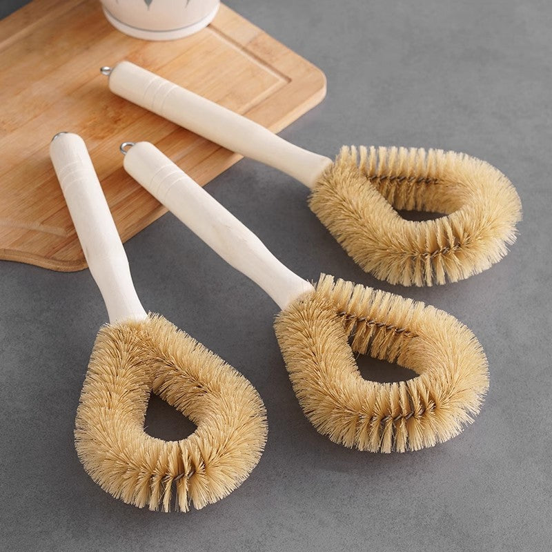 Wooden Handle Bristle Pot Brush for Kitchen Cleaning