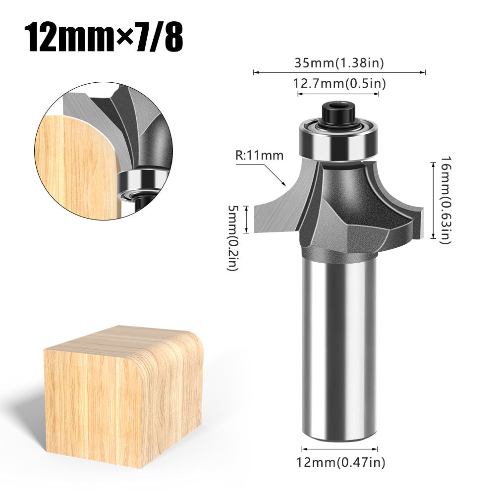 Tungsten Steel Round Angle Woodworking Milling Cutter