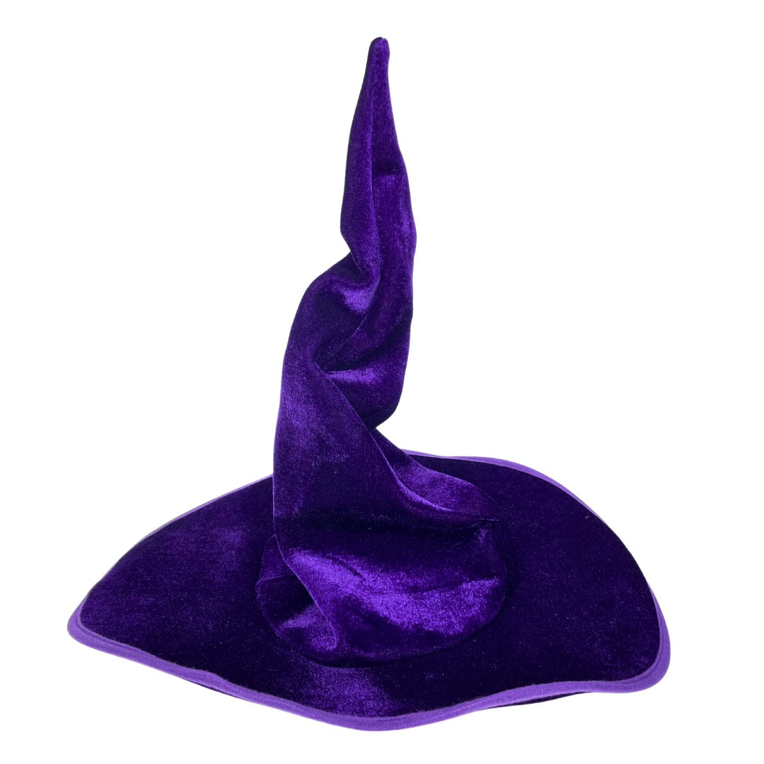 Velvet Witch Hat with Decorations for Halloween Party Costume Accessory