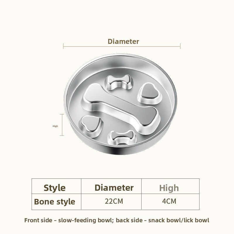 Stainless Steel Slow Feeder Pet Bowl