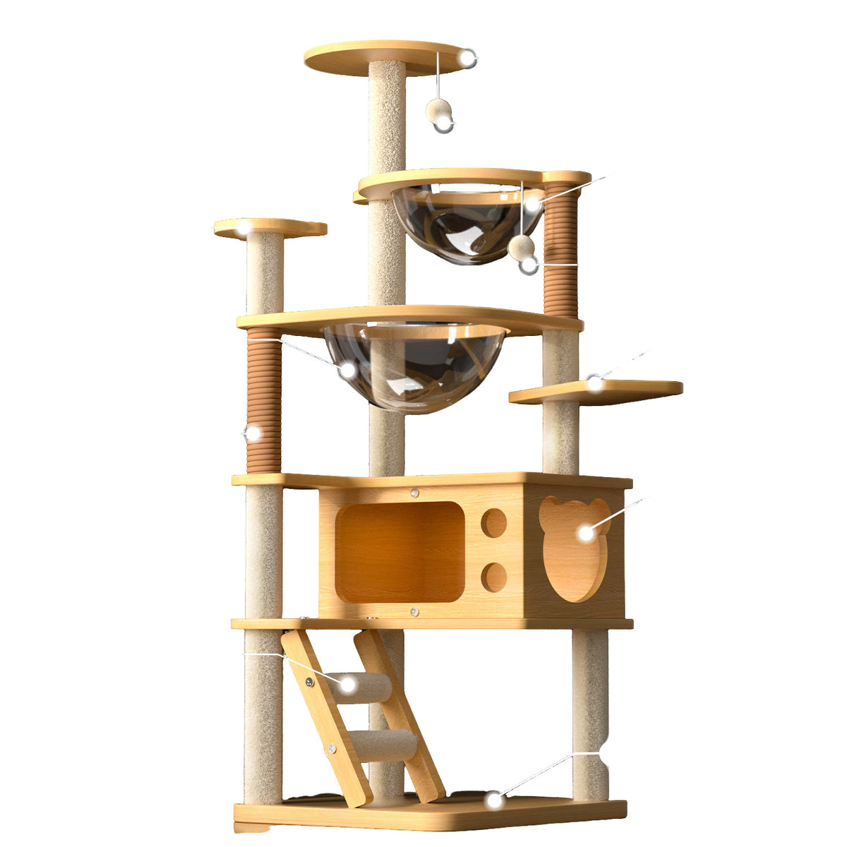 Multi-functional Cat Tree with Bed and Scratching Post