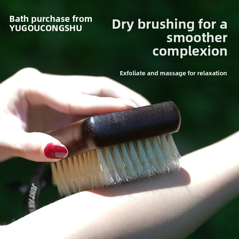 Boar Bristle Bath Body Brush with Short Handle