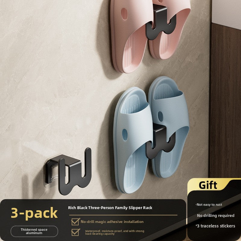 Bathroom Slipper Rack Wall-Mounted No-Drill Storage Shelf