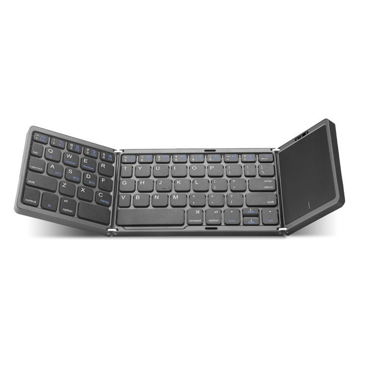 Tri-Fold Bluetooth Keyboard with Touchpad, 64-Key Rechargeable Wireless Keyboard