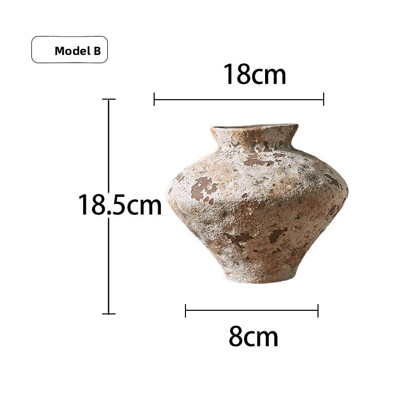 Handmade Wabi-Sabi Ceramic Vase Zen Ornament