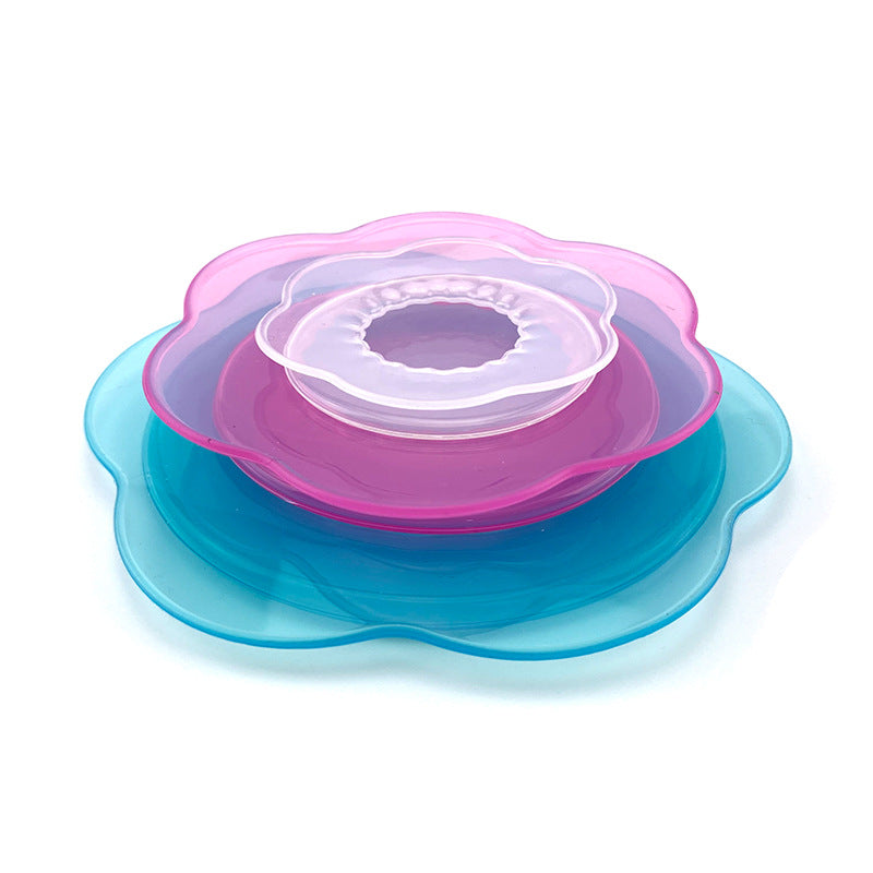3-Piece Silicone Petal Stretch Lids Set, Airtight Food Cover, Various Sizes